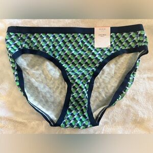 Geometric Patterned Cotton Blend Bikini Briefs